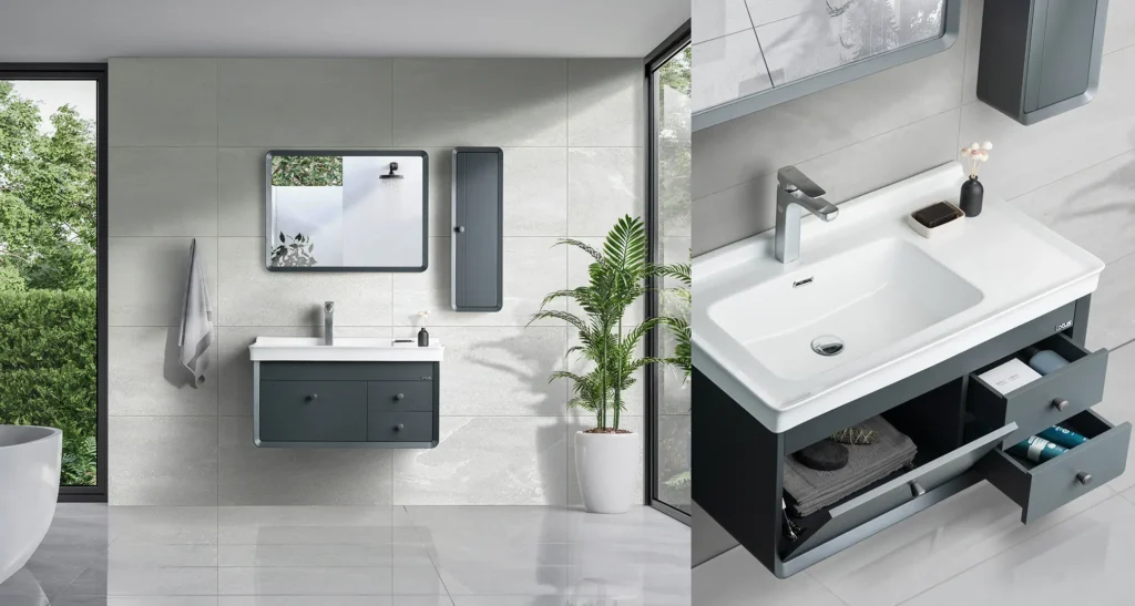 عکاسی معماری از روشویی کابینت لوتوس و فضاسازی در مشهد